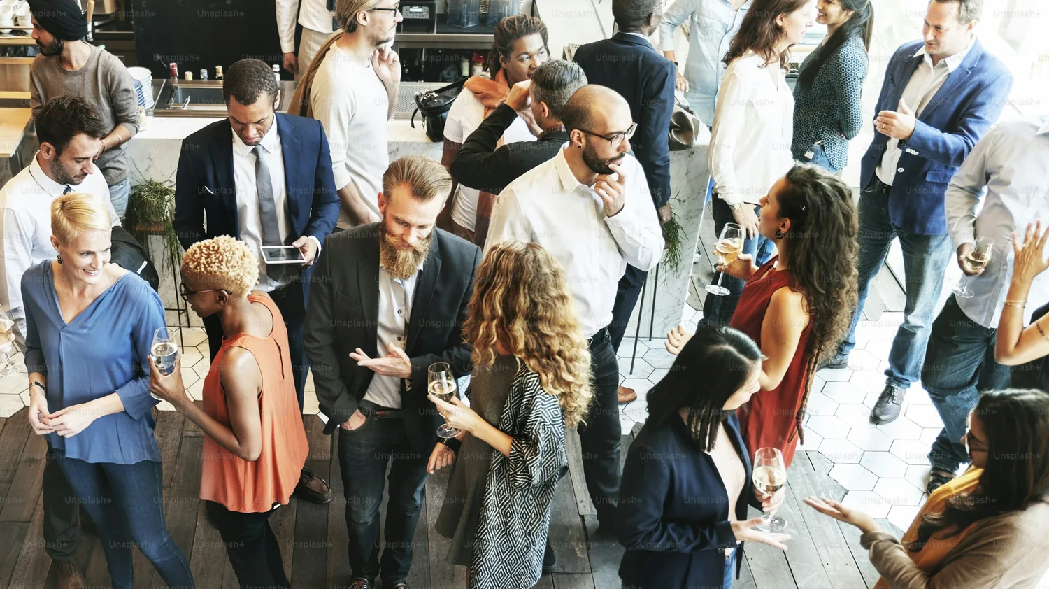 Attendees connecting with each other at a networking event
